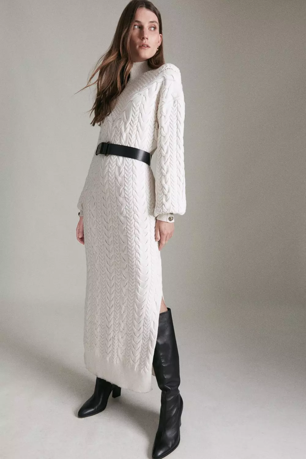 Cable knit sales midi dress