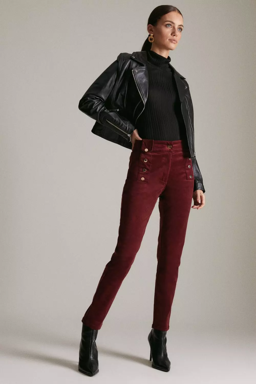 Petite Velvet Skinny Pants