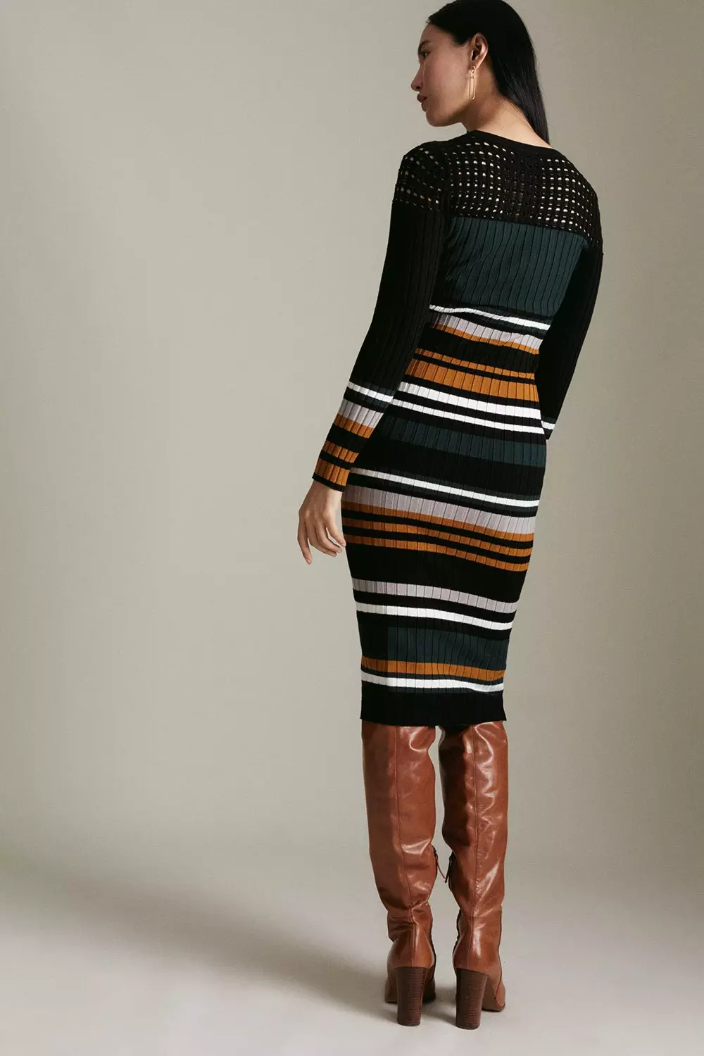 Karen millen ribbed hot sale knit bodycon dress