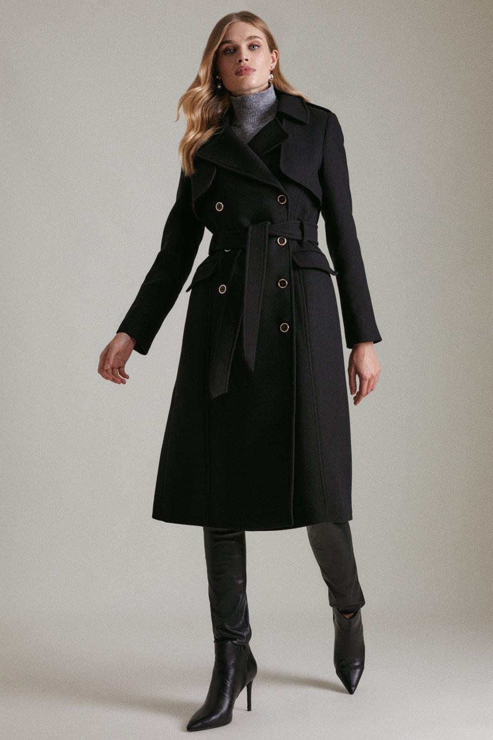 Italian Wool Mix Wrap Belted Short Coat