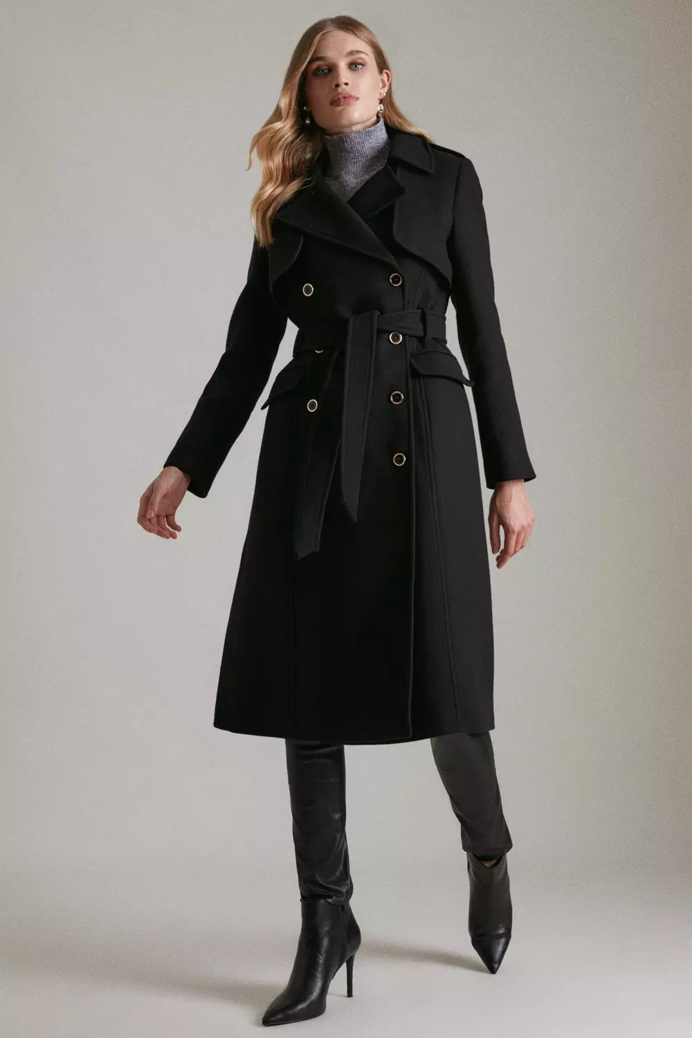 Classic wool shop trench coat