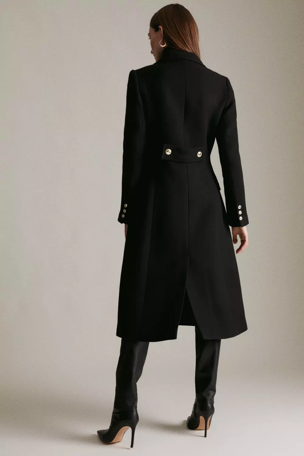 Full length military outlet coat