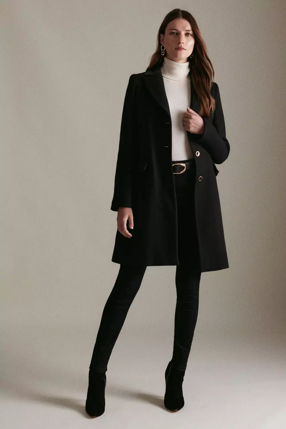 Thea Italian Wool Coat - Black