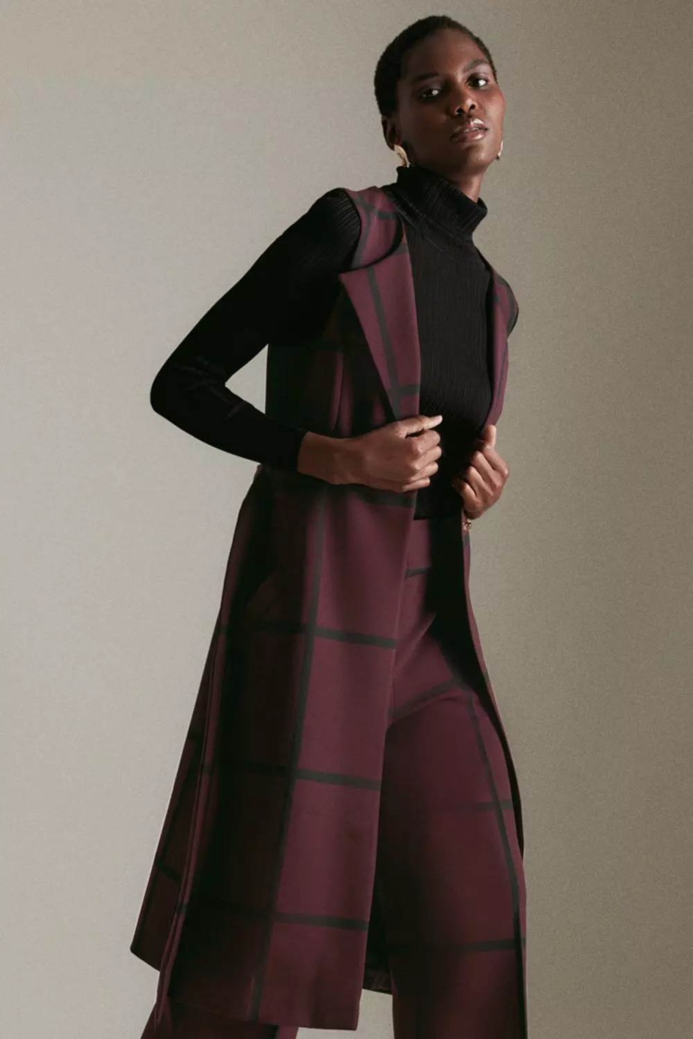 Karen millen 2025 aubergine coat