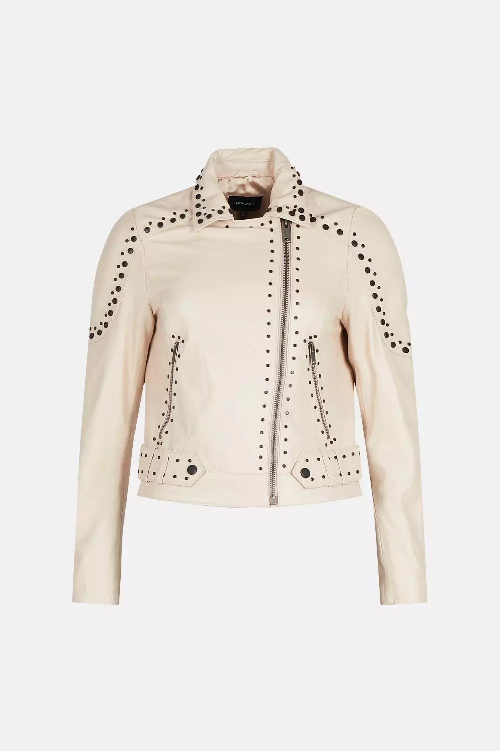 Karen millen leather on sale coat