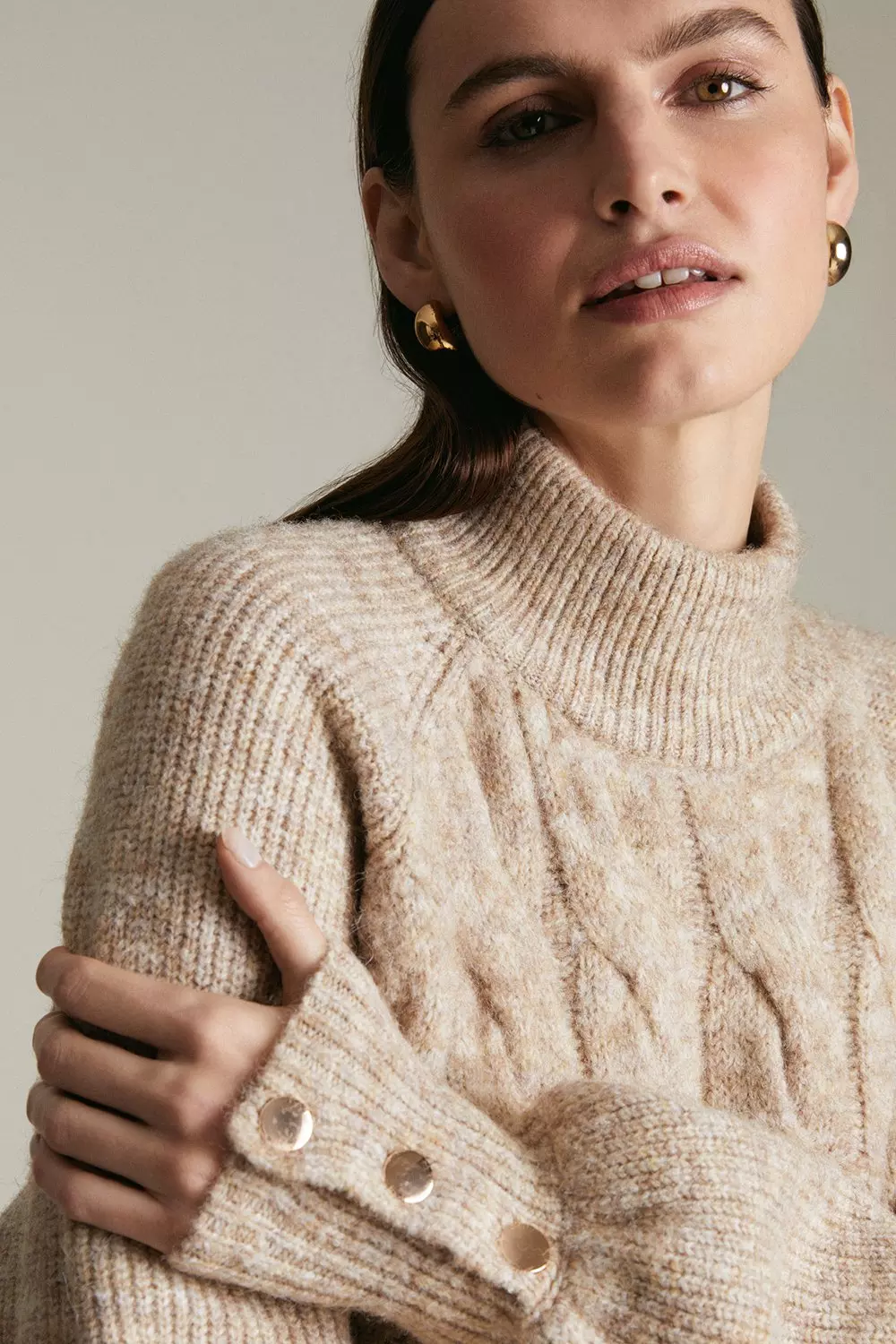 Silk Cuff Merino Knit Sweater | Karen Millen