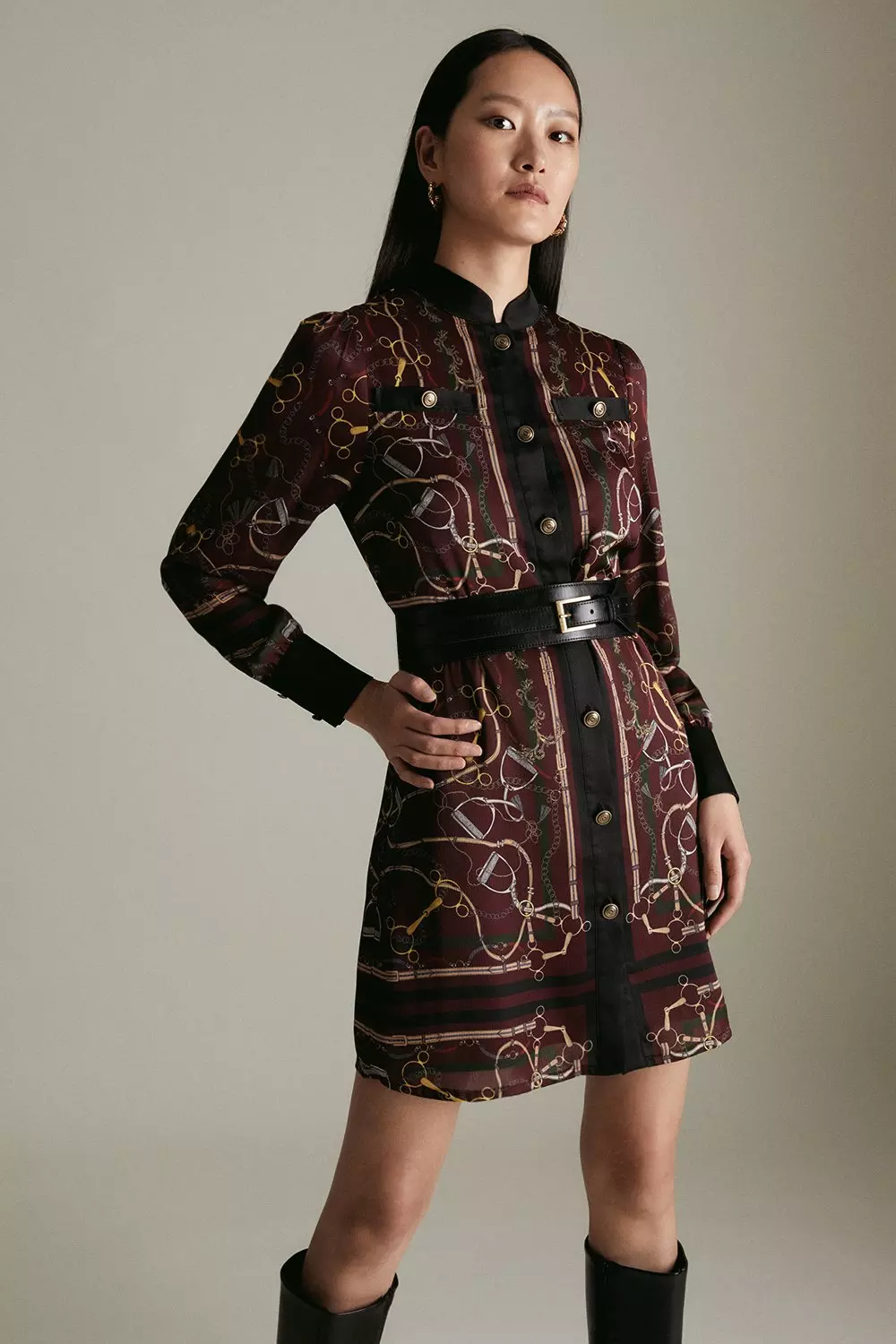 Lydia Millen Printed Woven Mini Dress | Karen Millen