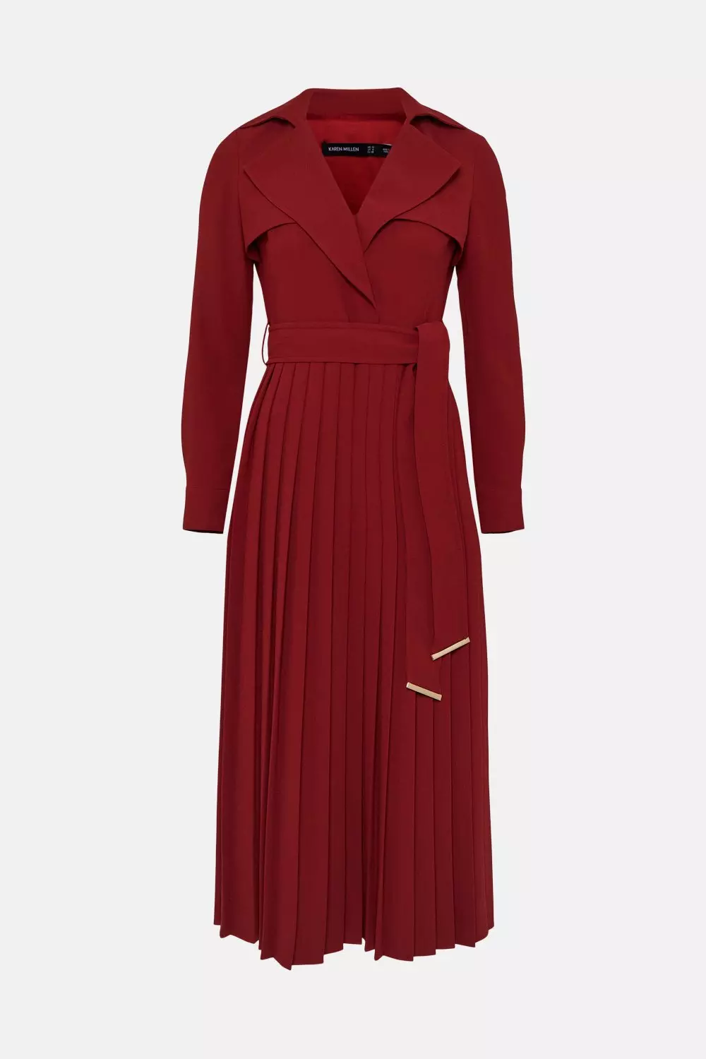 Karen millen red pleated hot sale dress