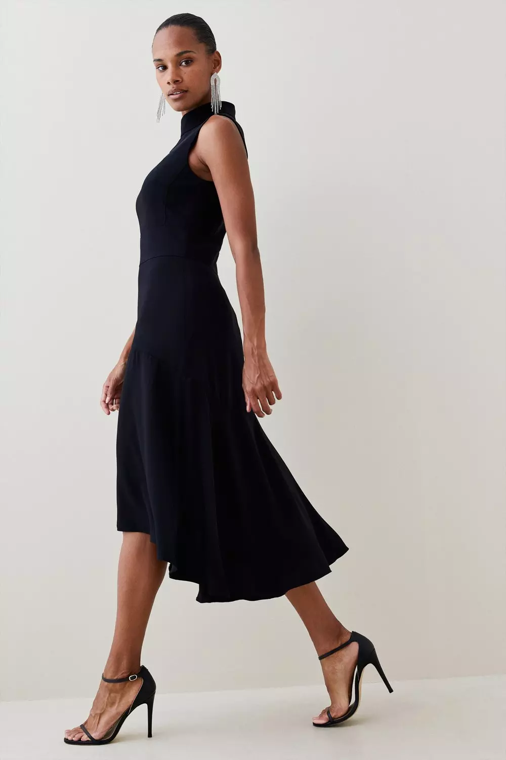 Black high store low cocktail dress