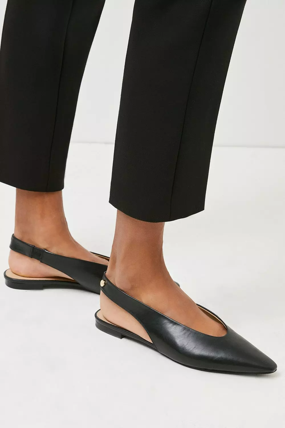 Flat black sling back on sale shoes