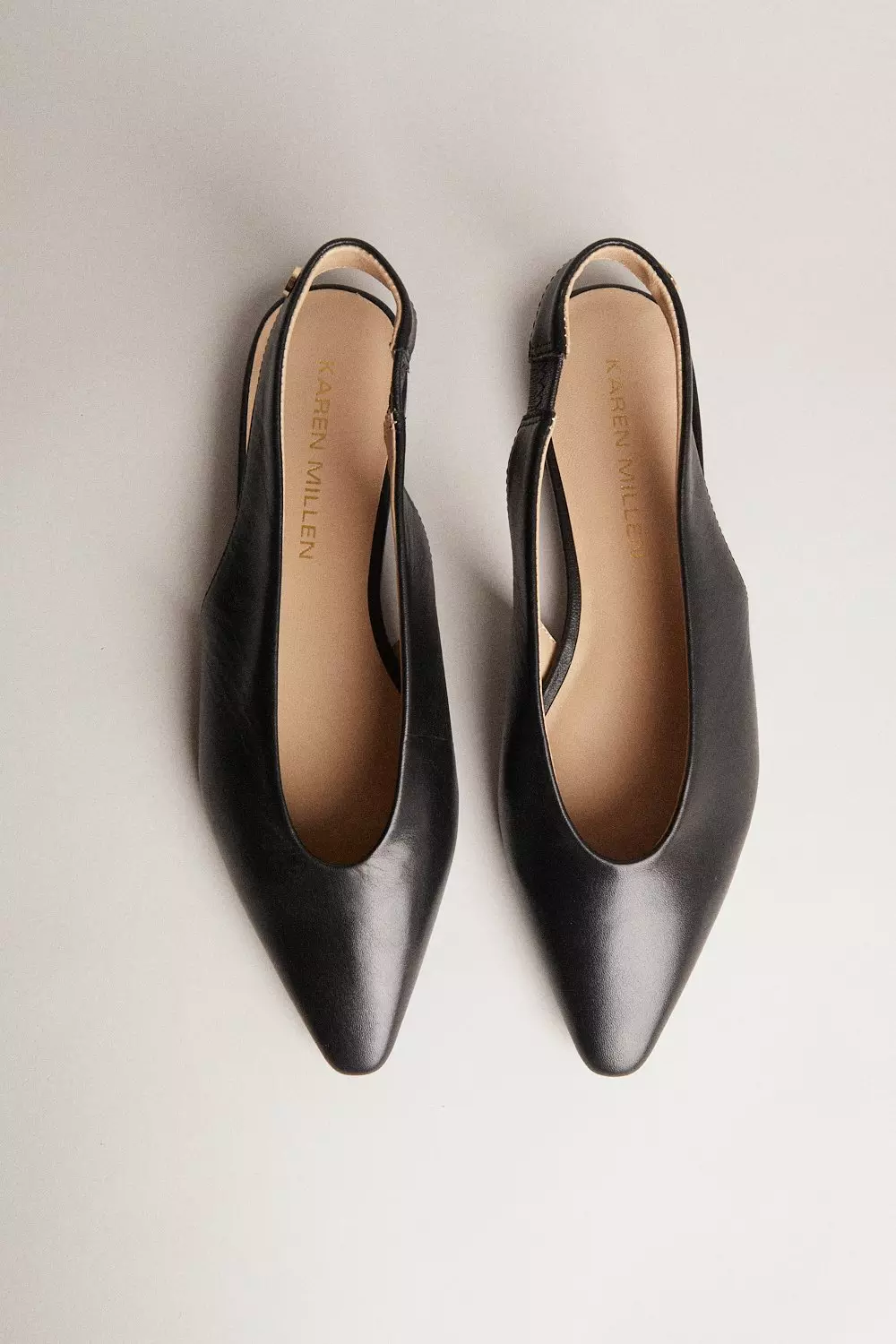 Black leather slingback clearance flats