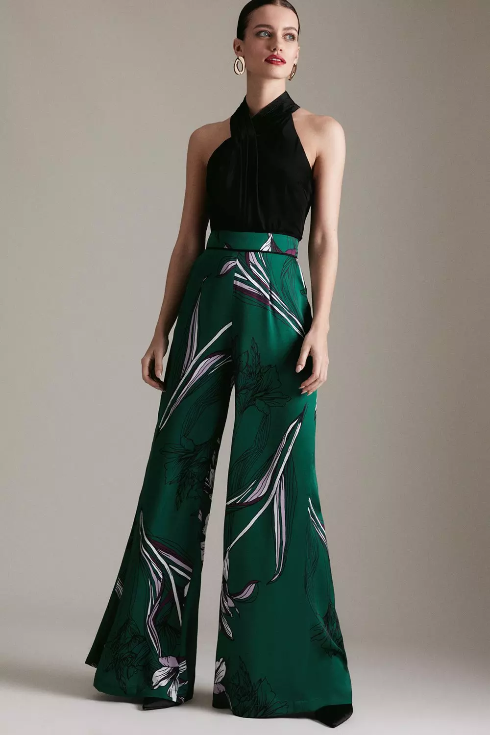 Petite Wide-Leg Satin Pant