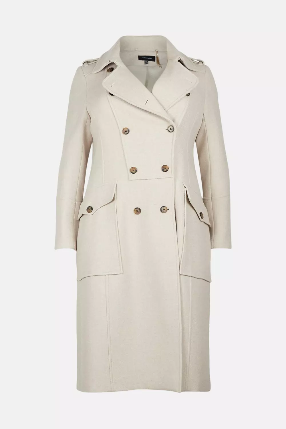 Plus Size Italian Wool Double Breasted Tailored Coat