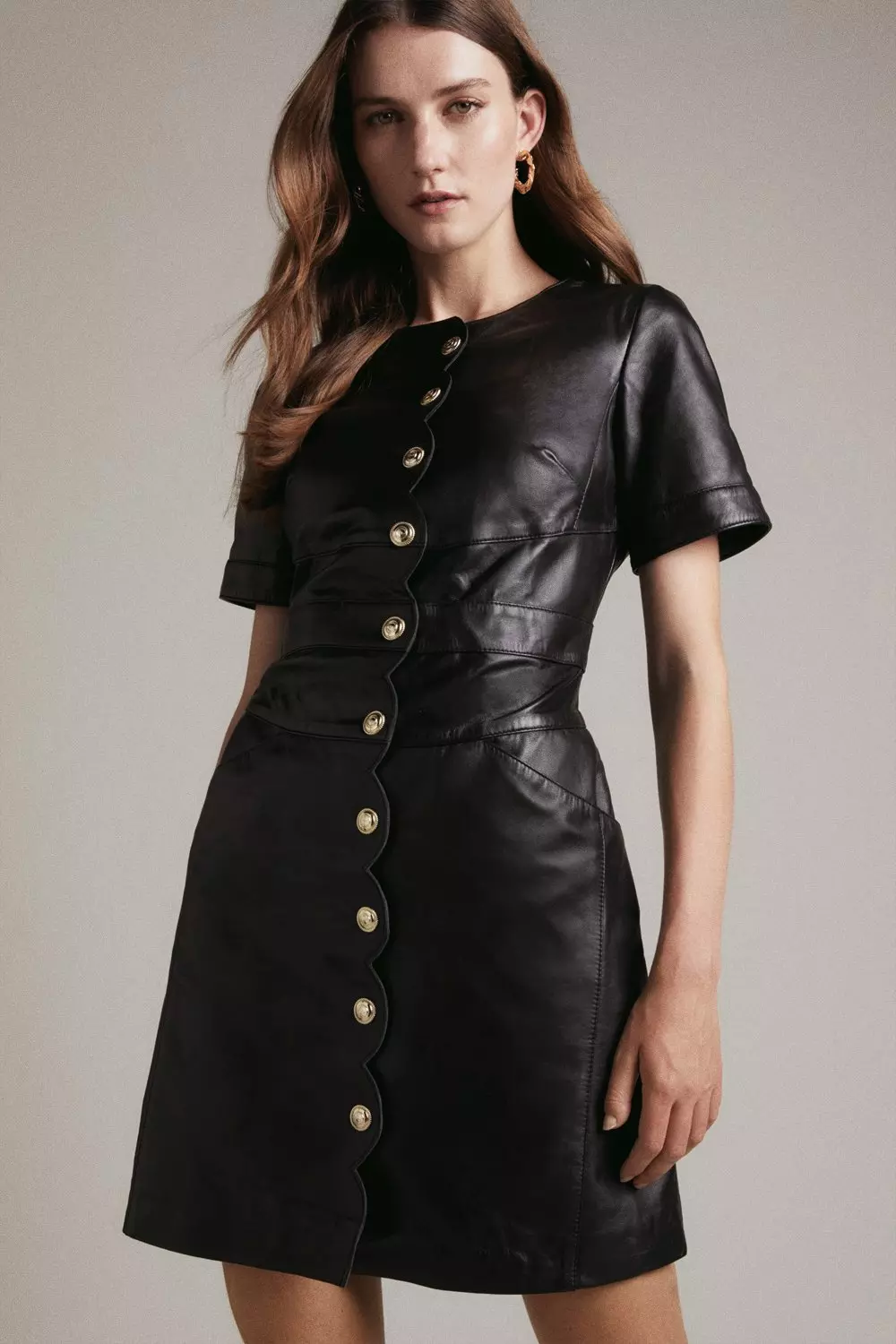 Leather a hot sale line dress