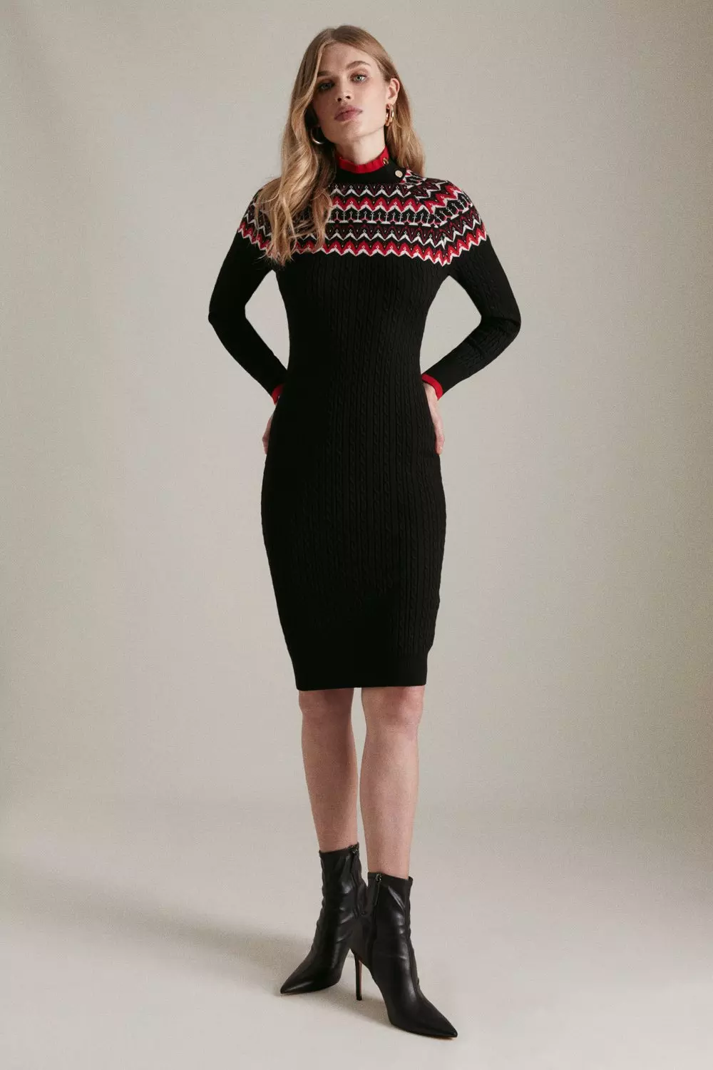 Fairisle Knitted Sweater Dress