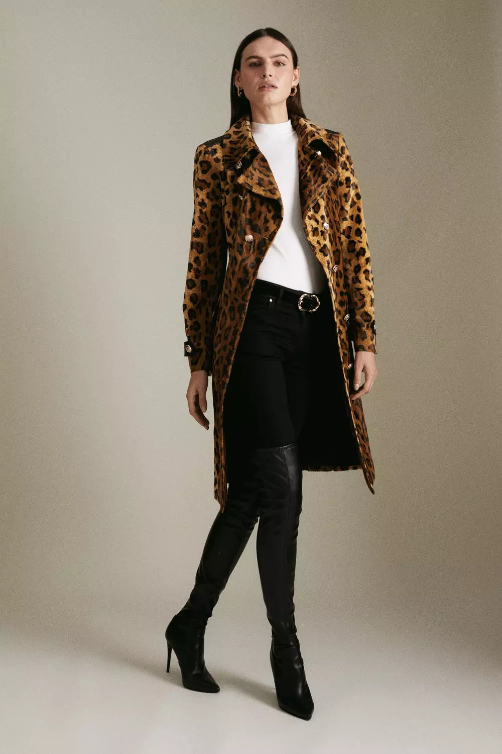 Karen millen leopard 2025 faux fur coat