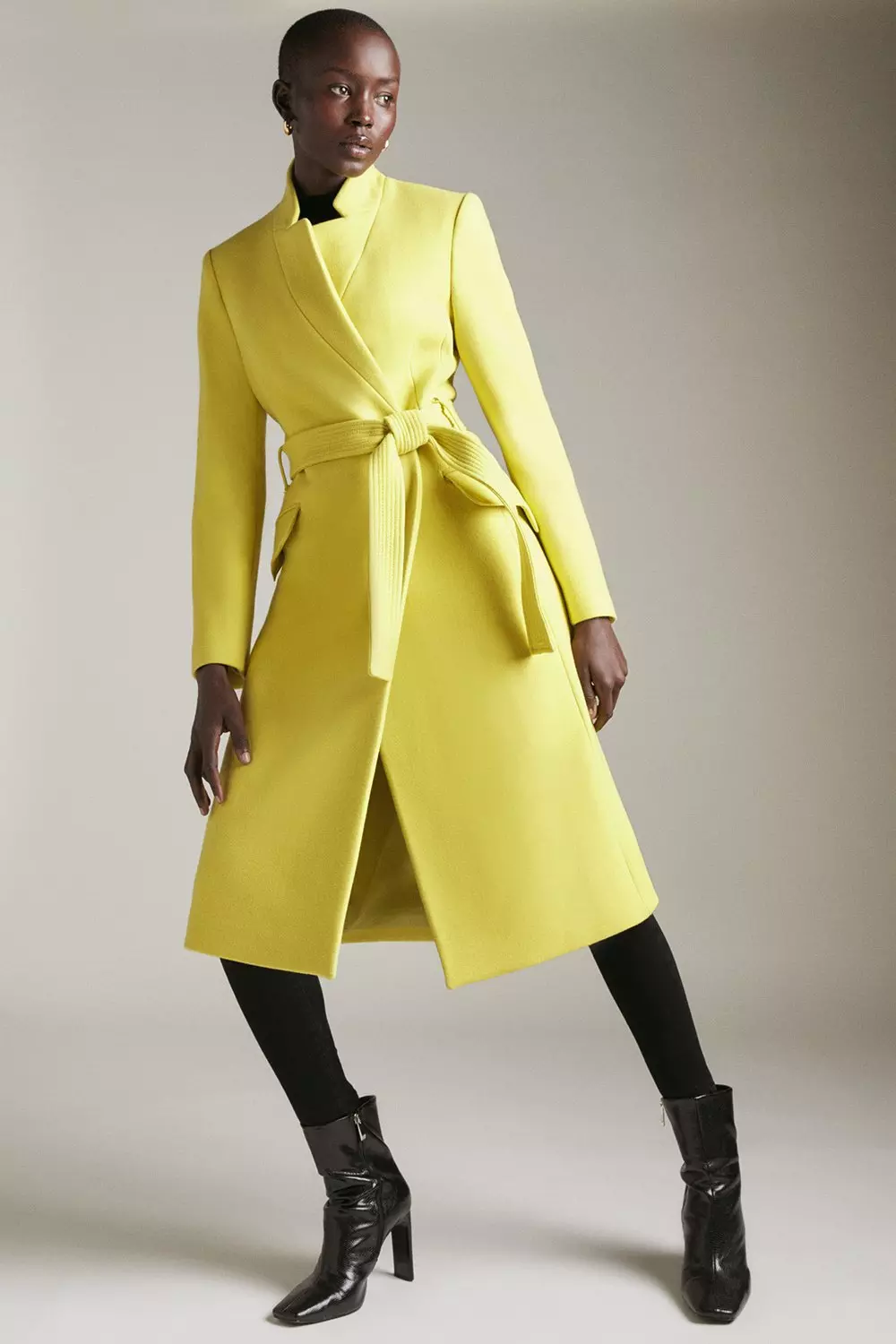 Italian Wool Cashmere Notch Neck Coat