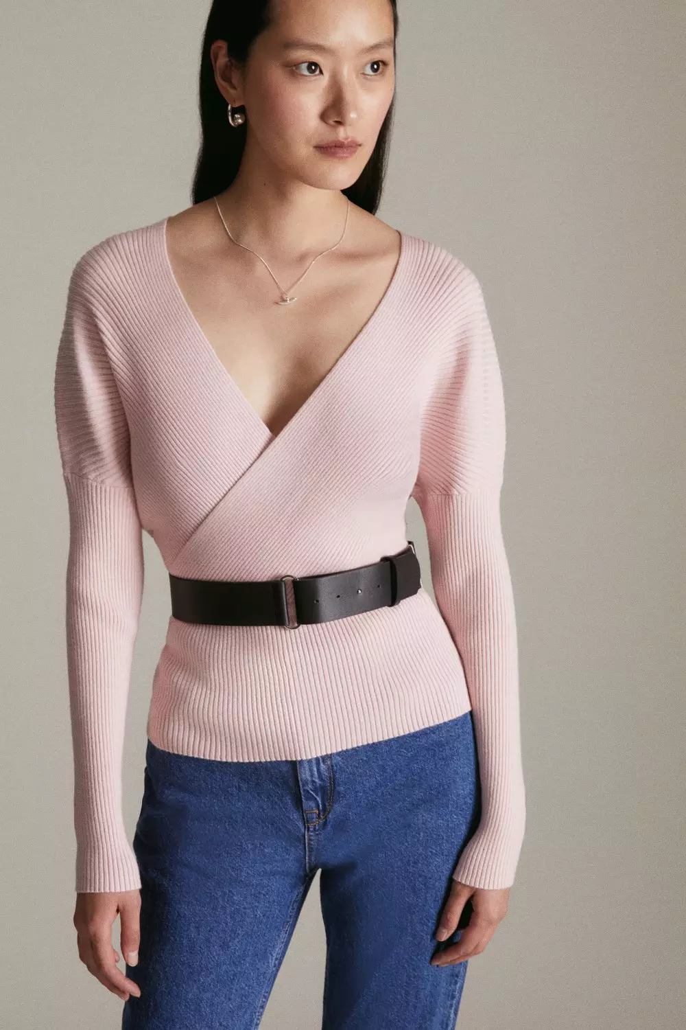 Pink hotsell wrap jumper