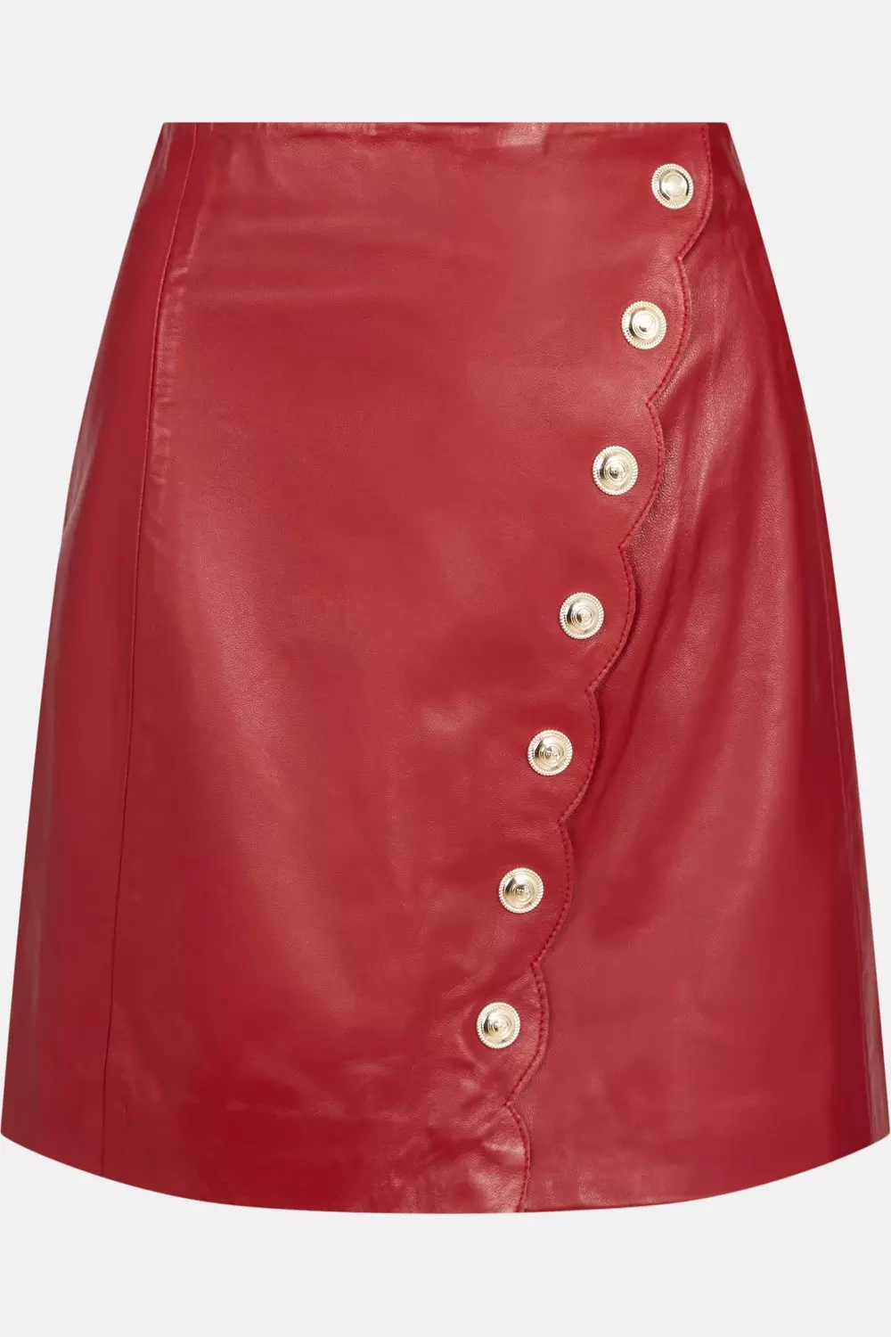 Karen millen red leather on sale skirt