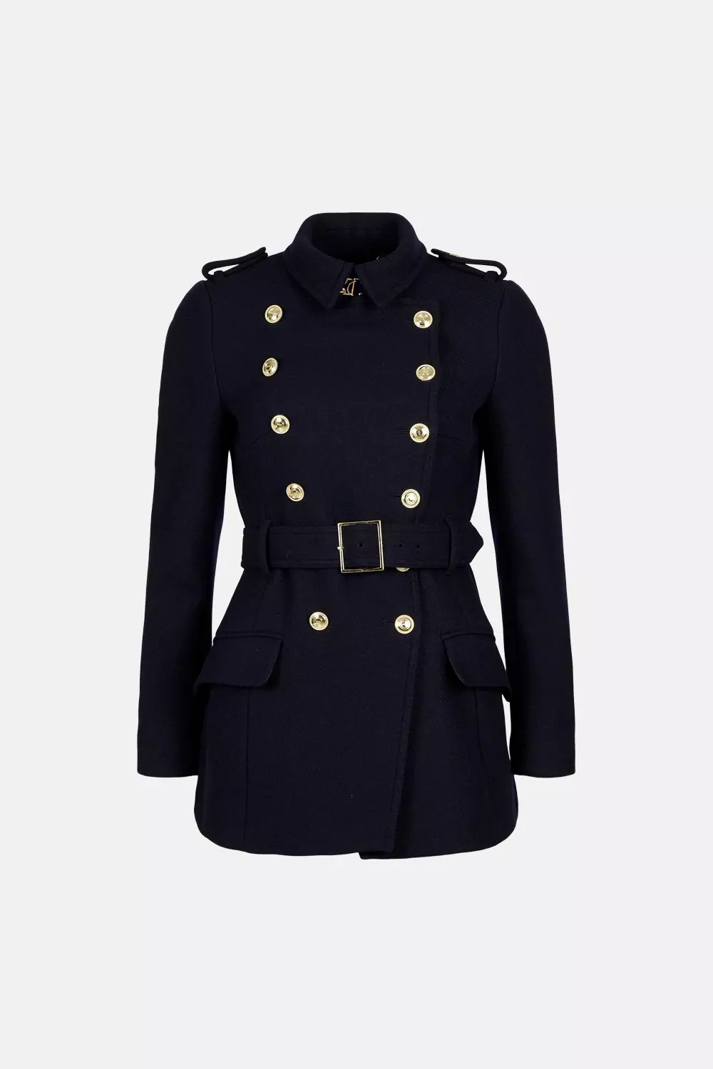 Mens Wool Blend Double Breasted Long Outwear Trench Coat Military Jacket  Outwear