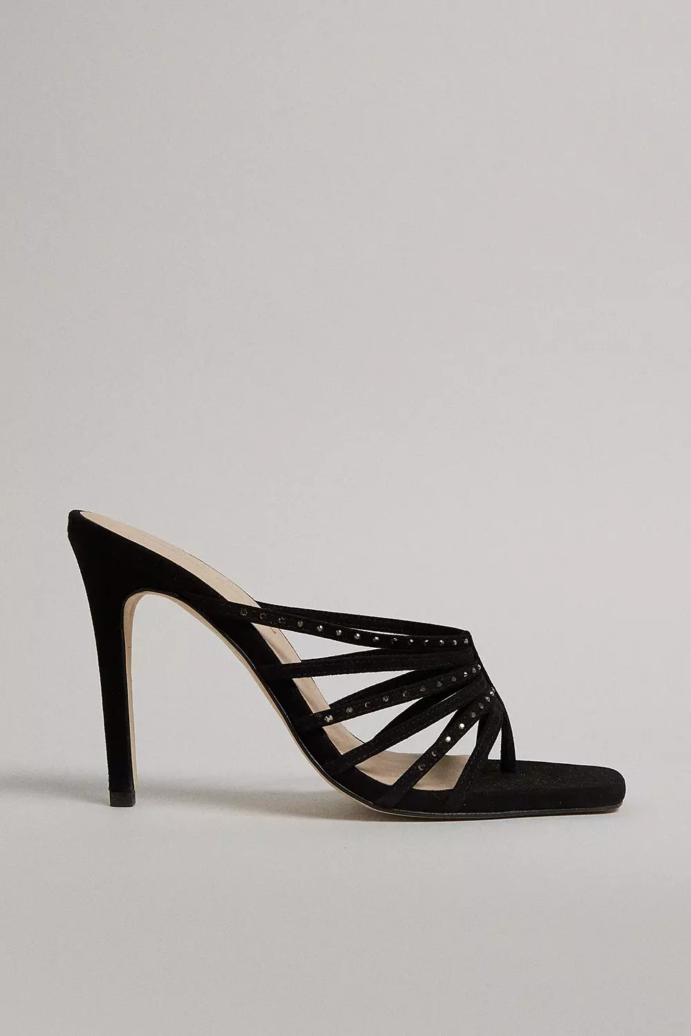 Black best sale strappy mules