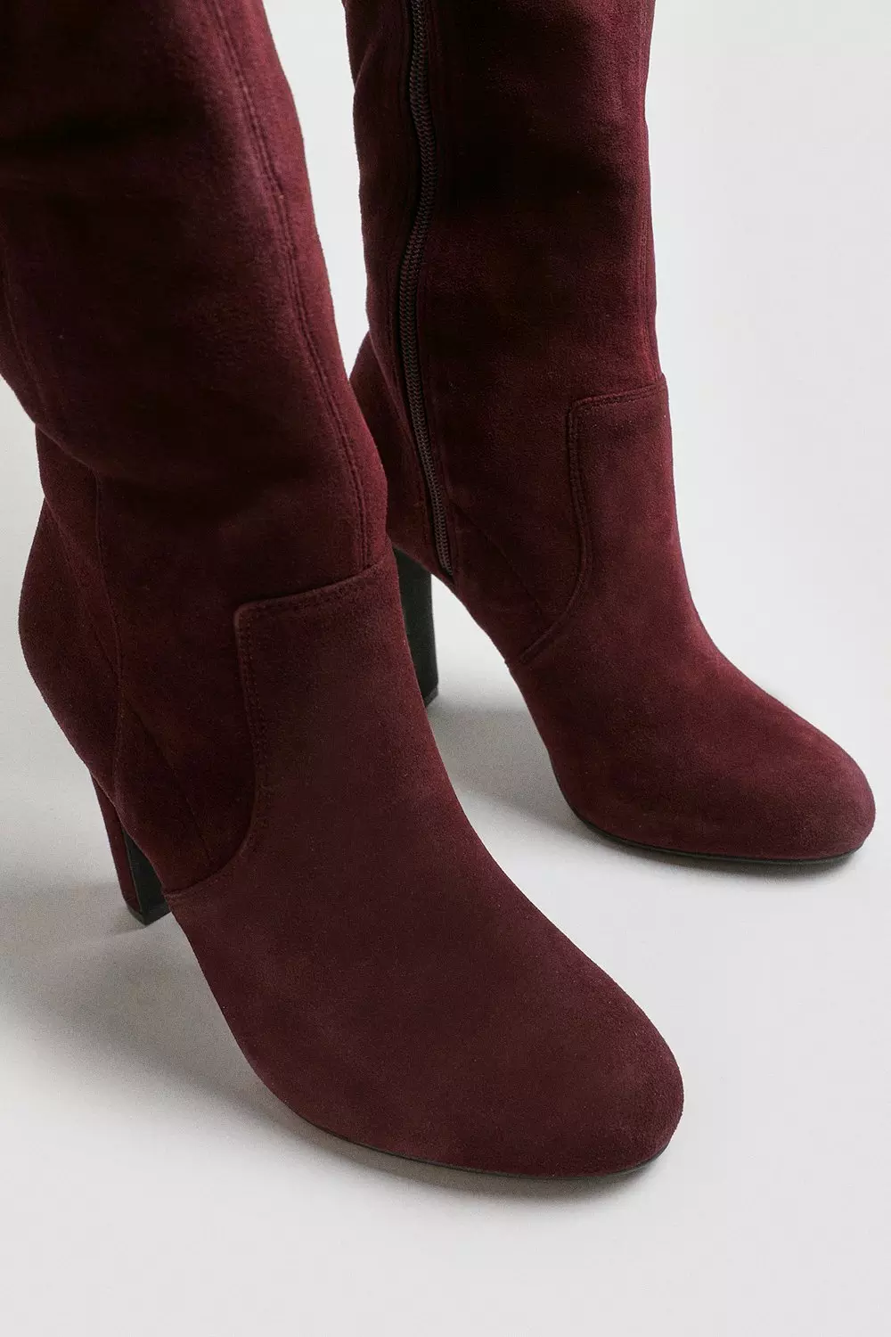 Berry suede boots sale