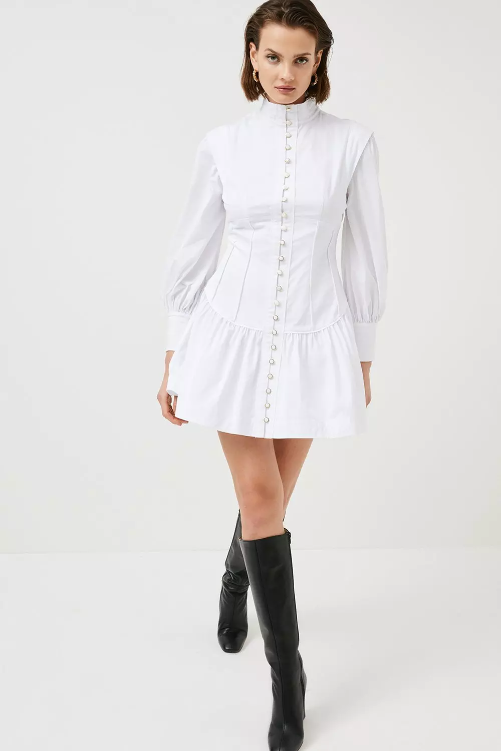 Lydia Millen Poplin Corset Detail Woven Shirt Dress