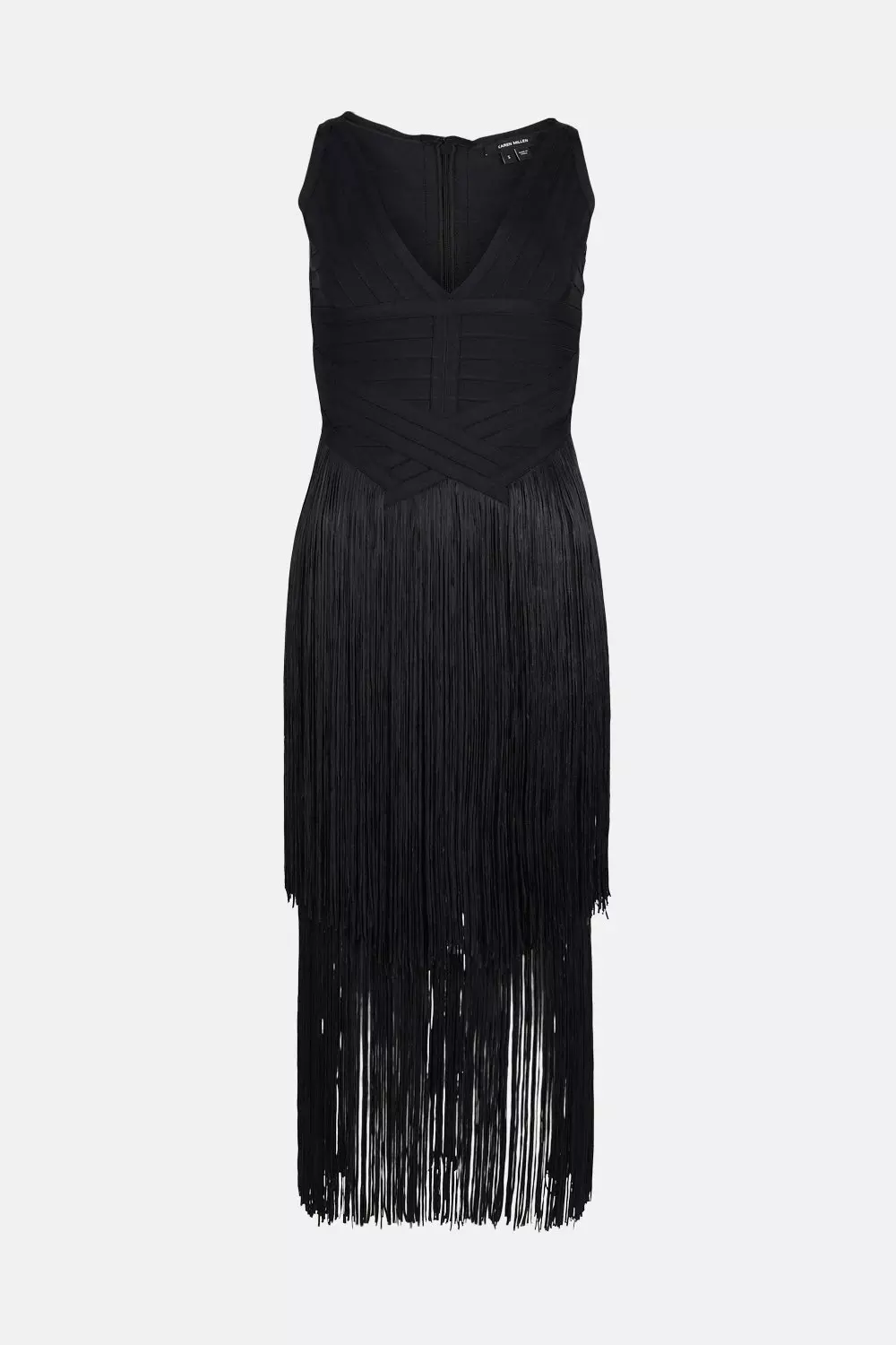 Gwen Elastic Waist Midi Black Dress - 785927