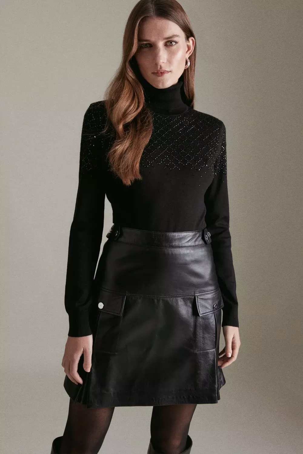 Embellished turtleneck outlet