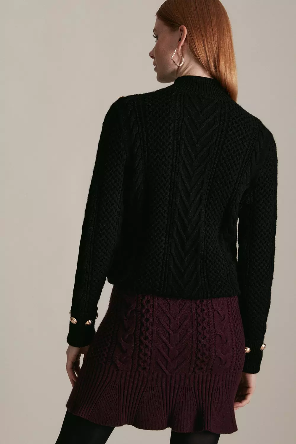 Long black outlet sweater knit skirt