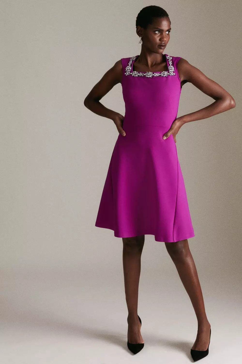 Karen millen purple dress sale