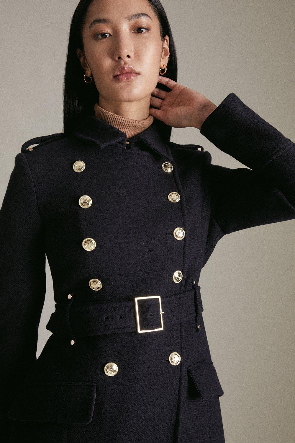 karen millen navy trench coat