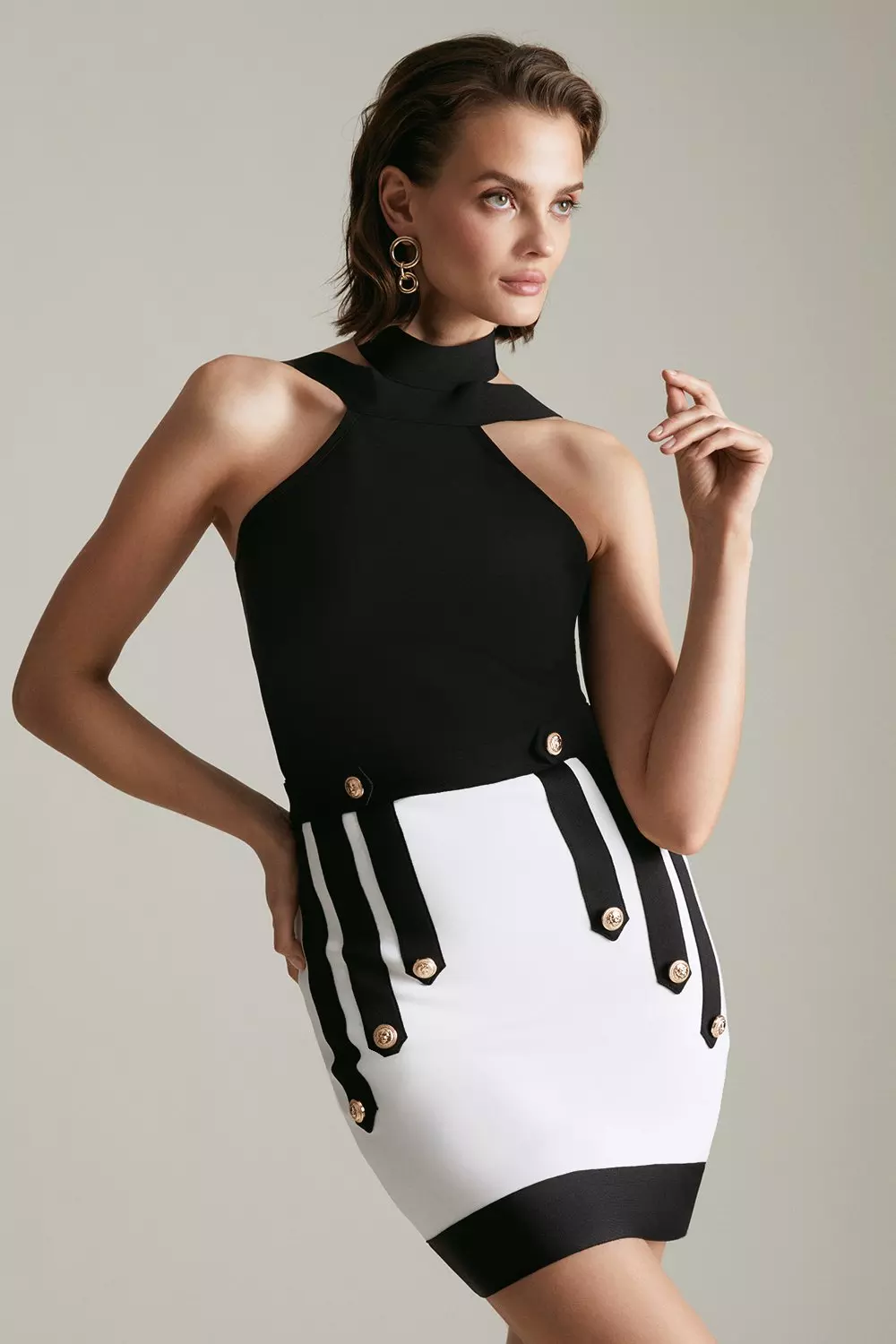 Bandage Knit Halter Top In Recycled Yarn | Karen Millen