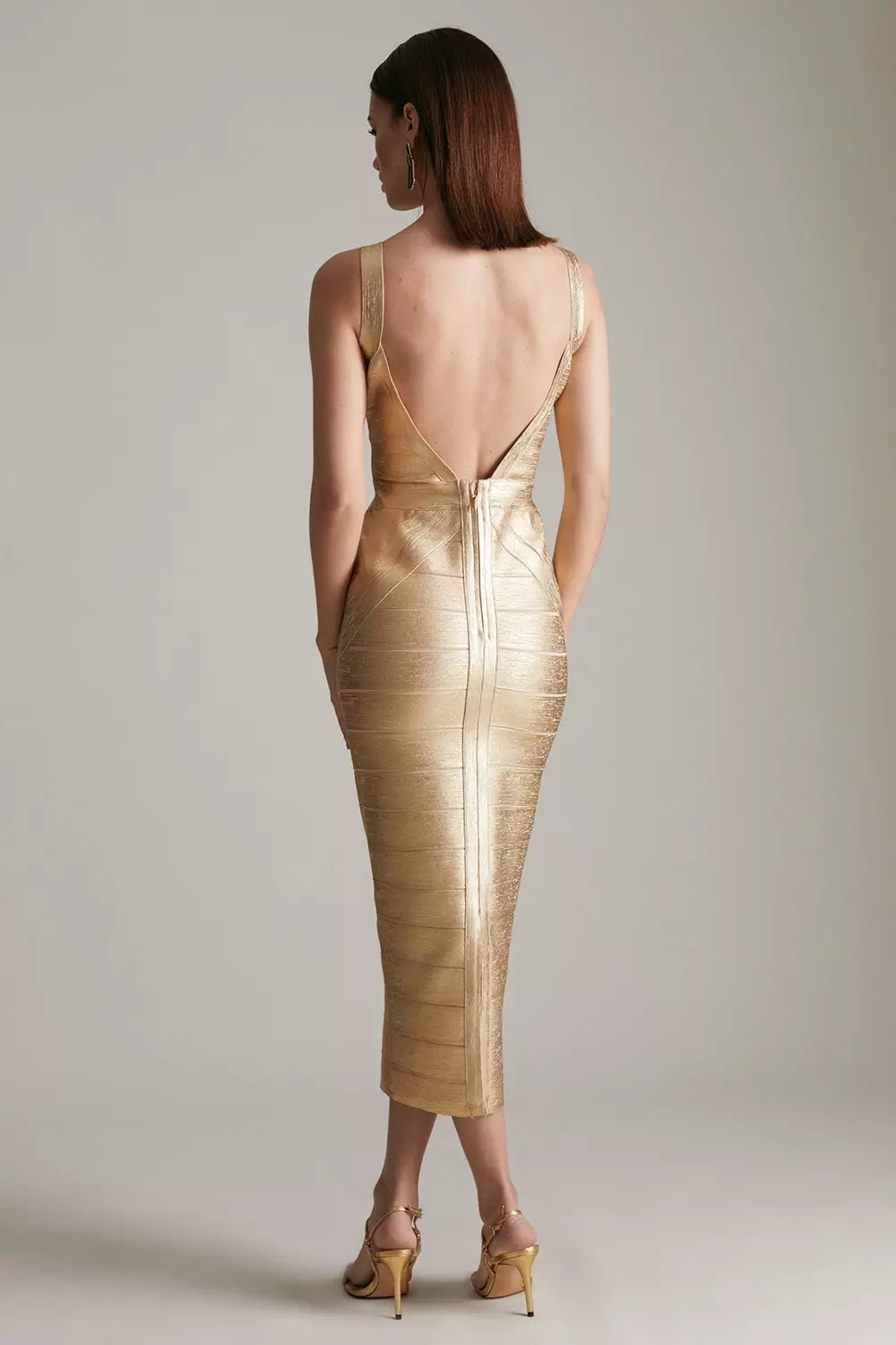 Karen millen 2025 gold dress