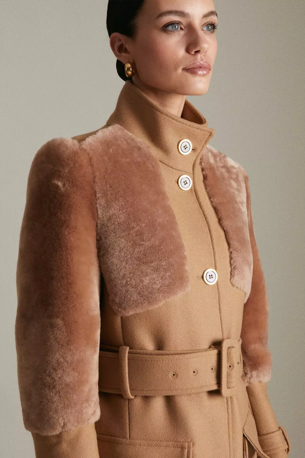 Karen millen outlet sheepskin coat