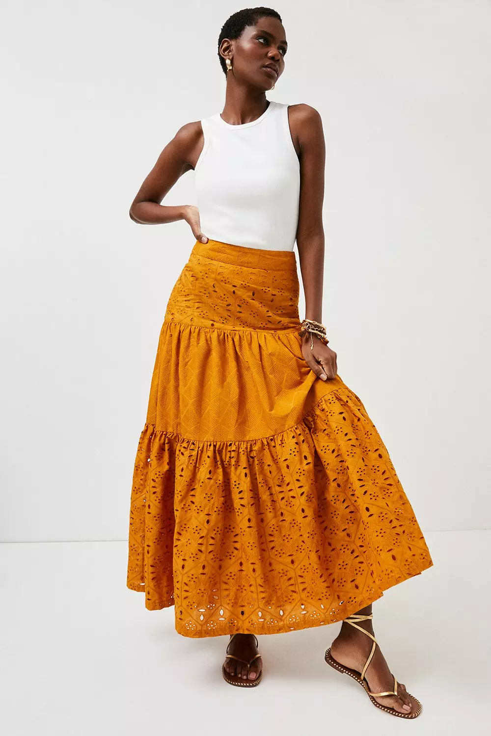 Tiered on sale eyelet skirt