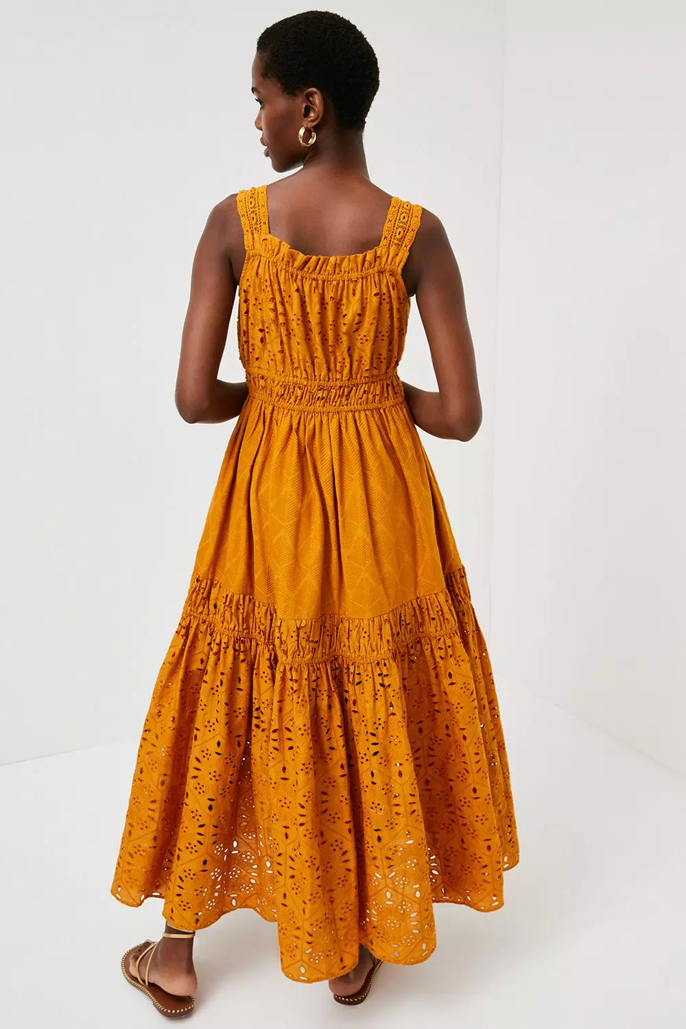 Mixed Eyelet Tiered Woven Maxi Dress Karen Millen