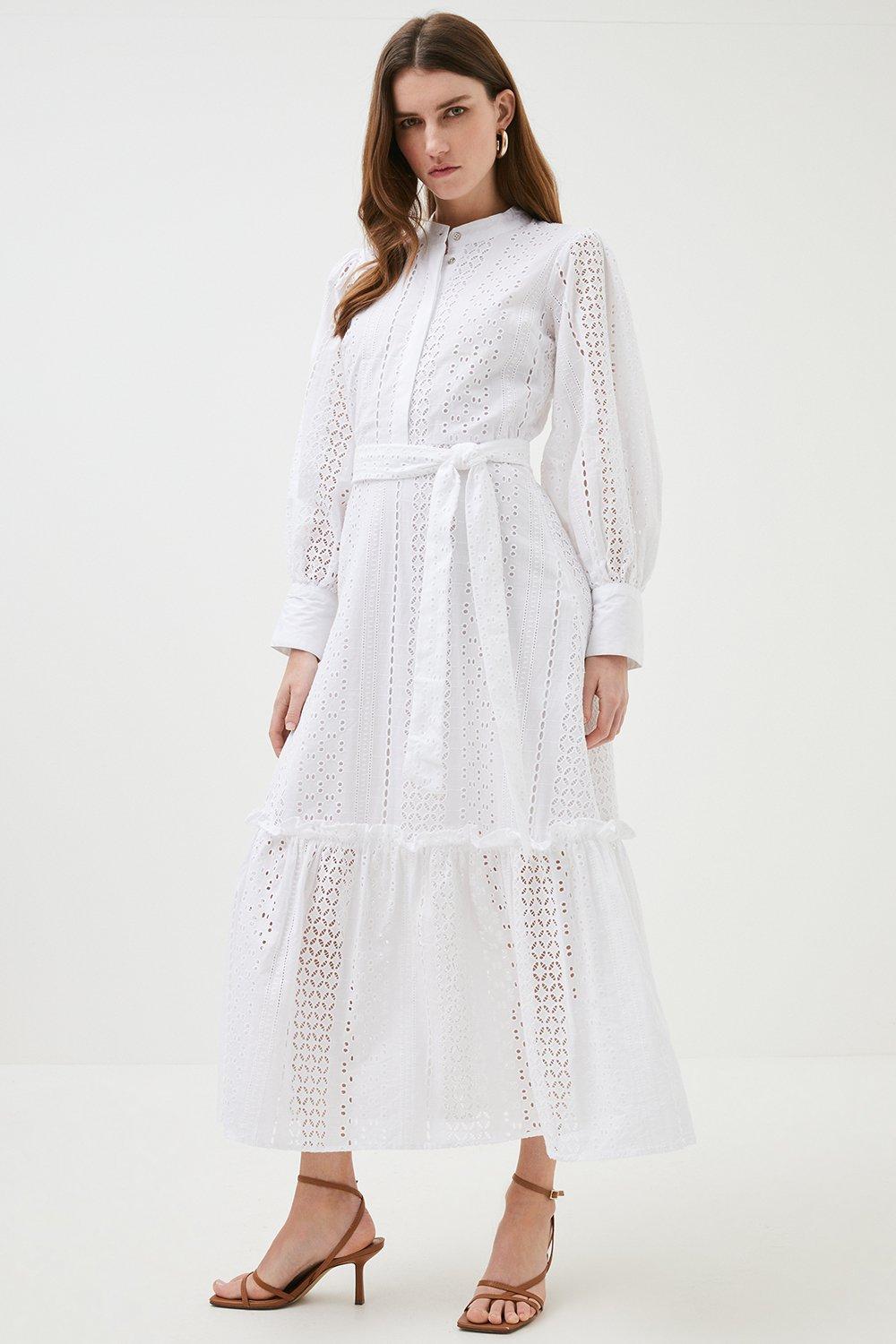 Together White Broderie Shirt Dress