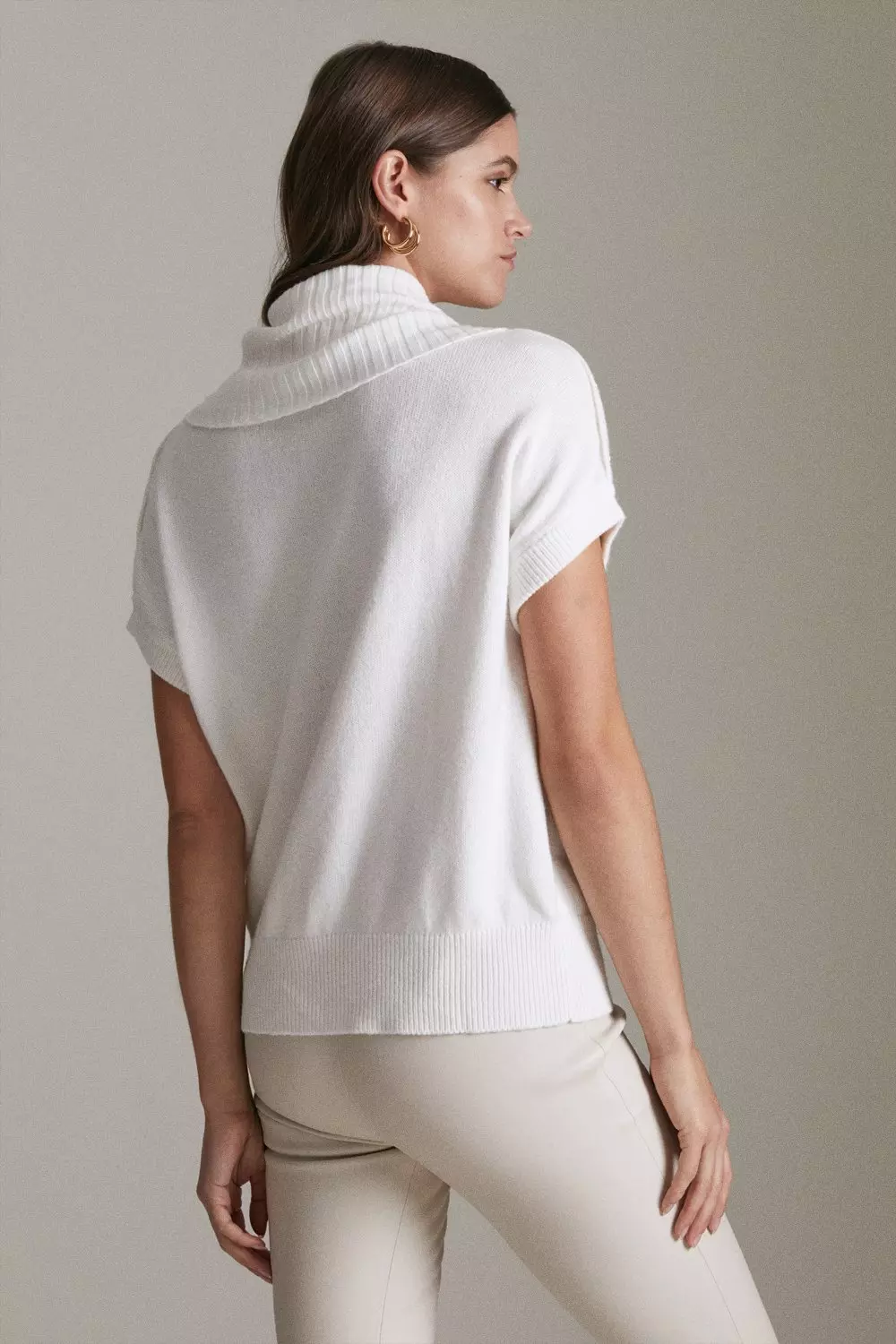 Short sleeve hotsell cashmere turtleneck sweater