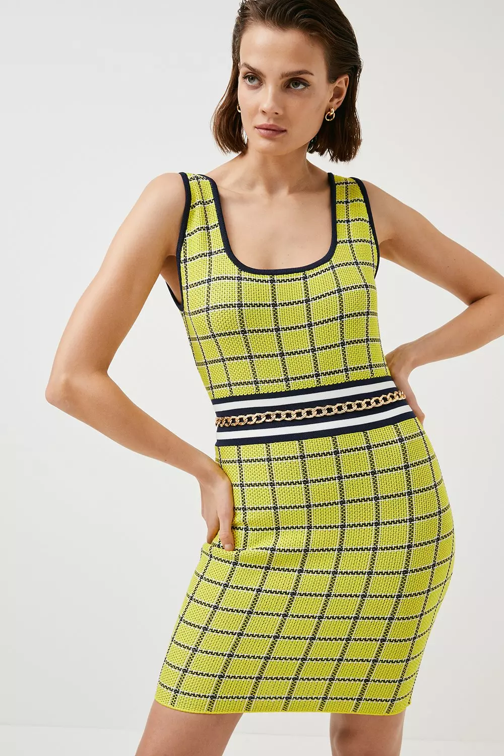 Karen millen hot sale check dress