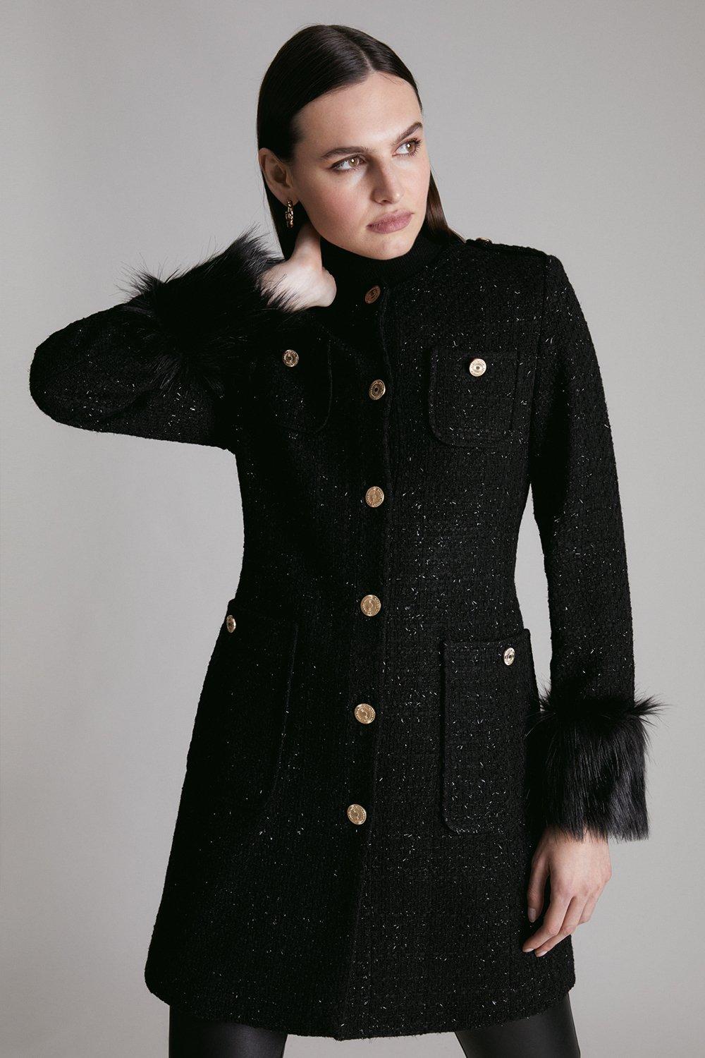 Tweed shop black coat