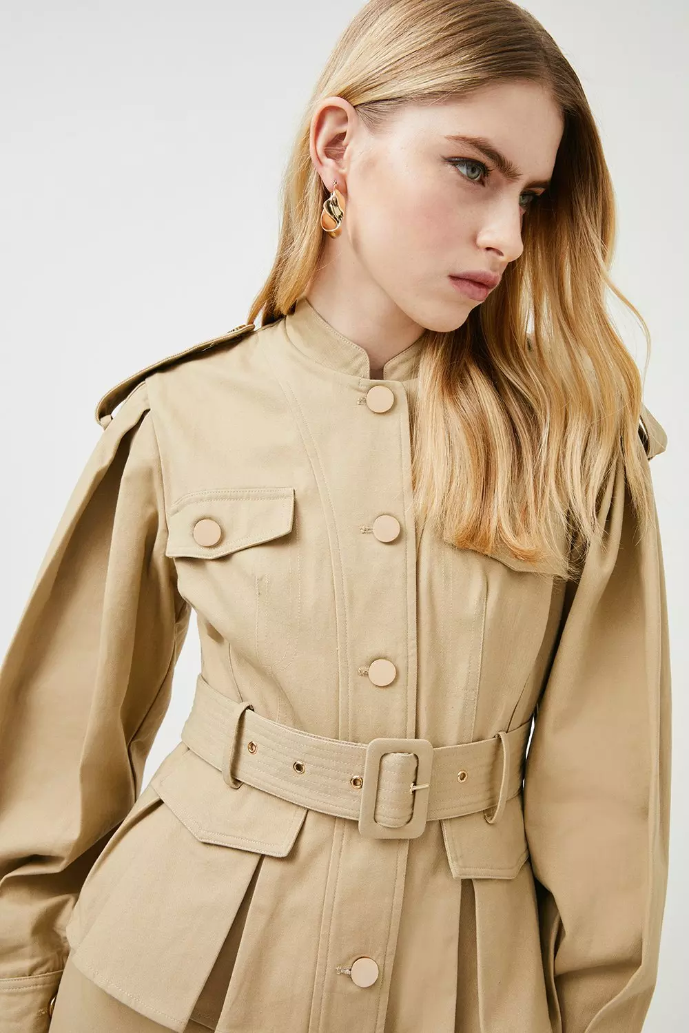 Utility Volume Sleeve Trench Coat | Karen Millen