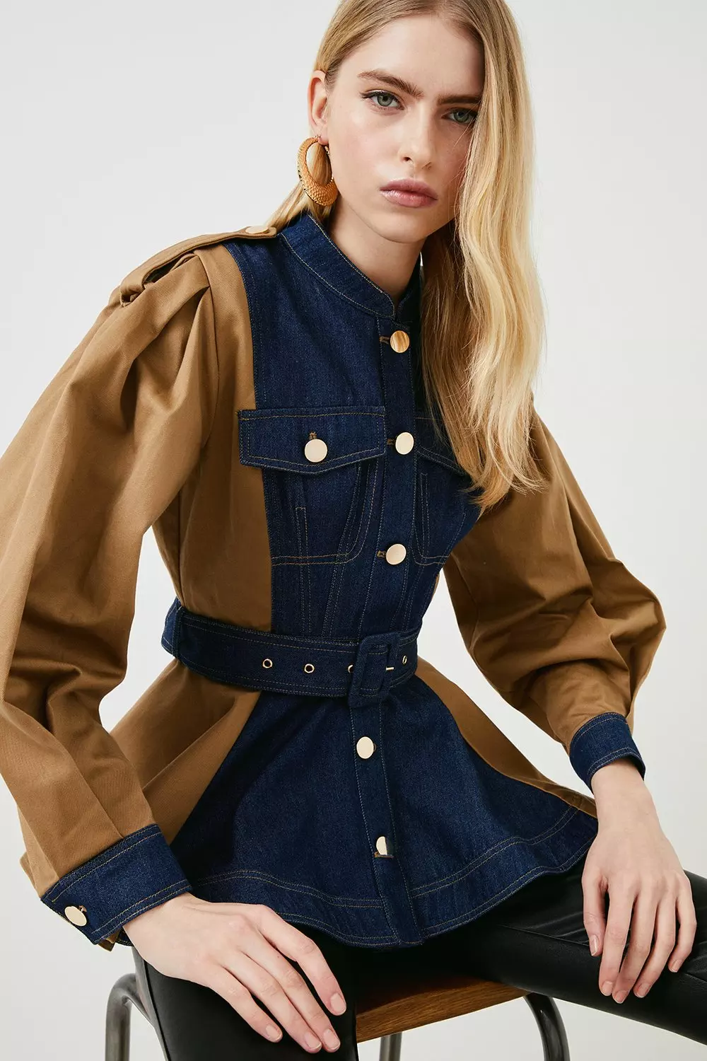 Hybrid Volume Sleeve Short Trench | Karen Millen