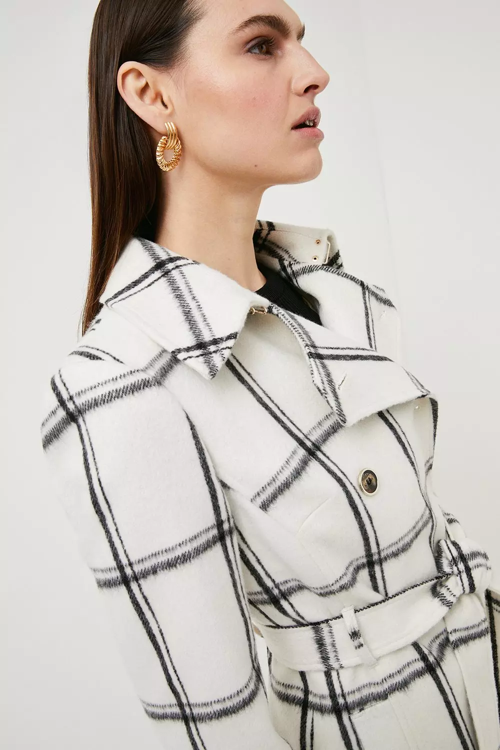 Karen millen check outlet coat