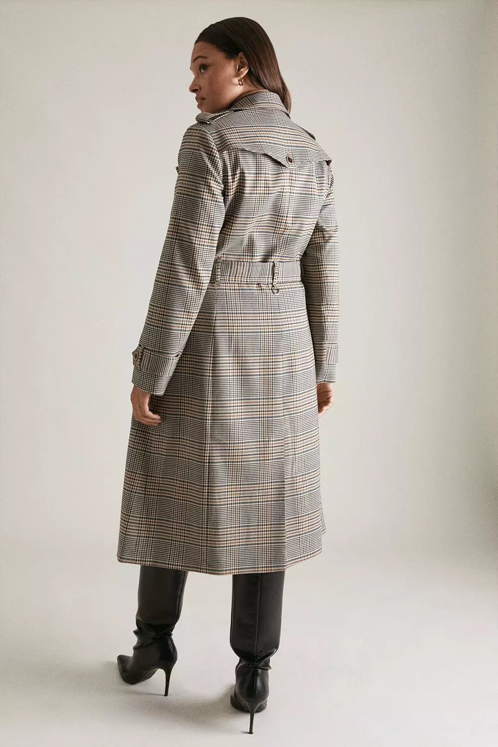 Lydia Millen Plus Size Heritage Check Trench Coat Karen Millen