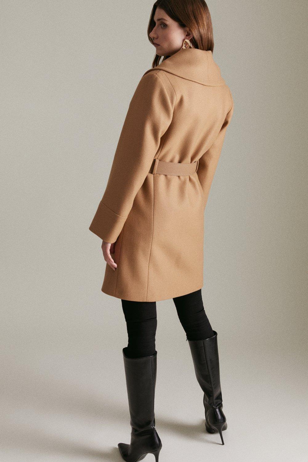 calvin klein shawl collar wrap coat