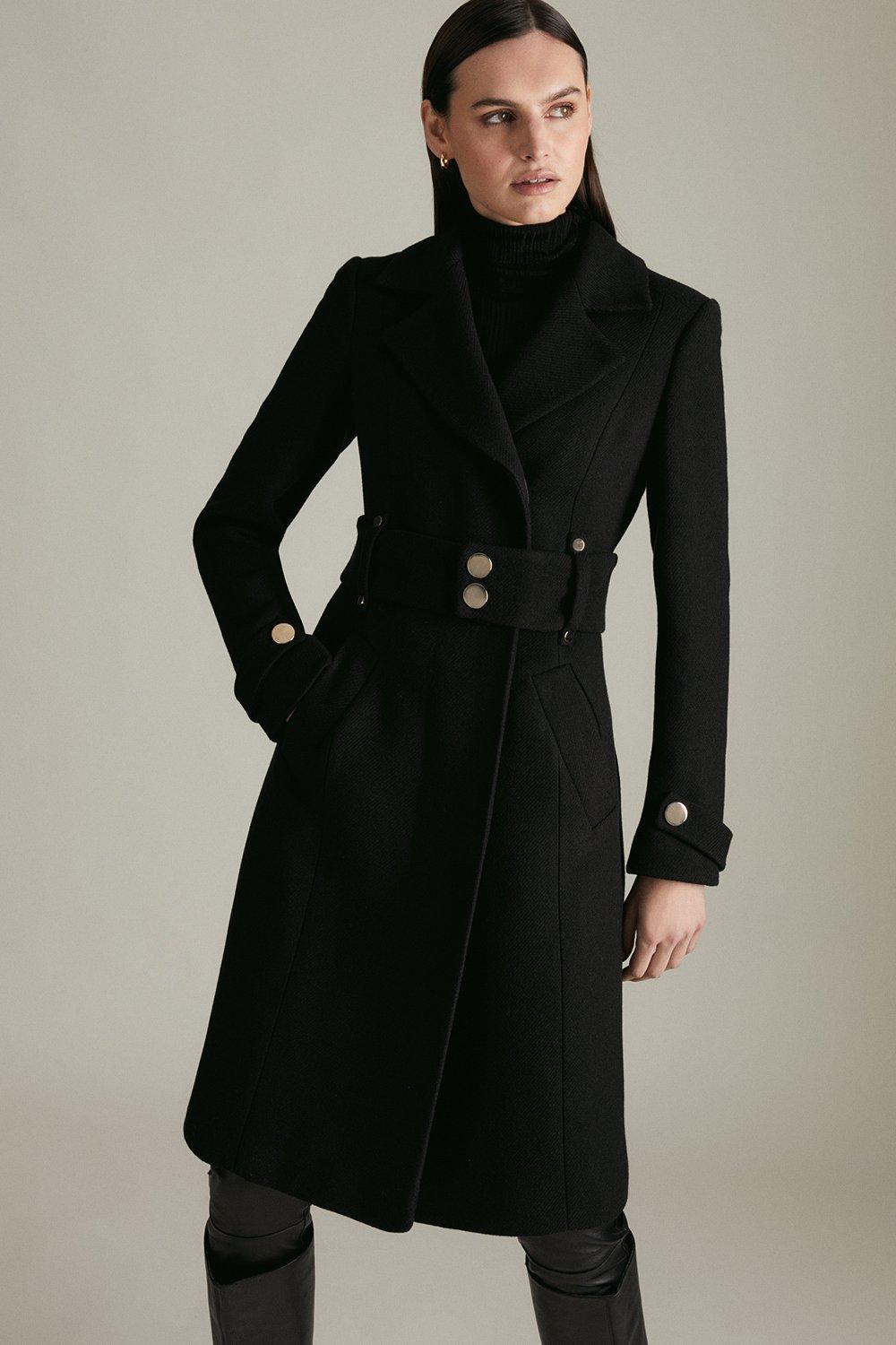 Black store midi coat