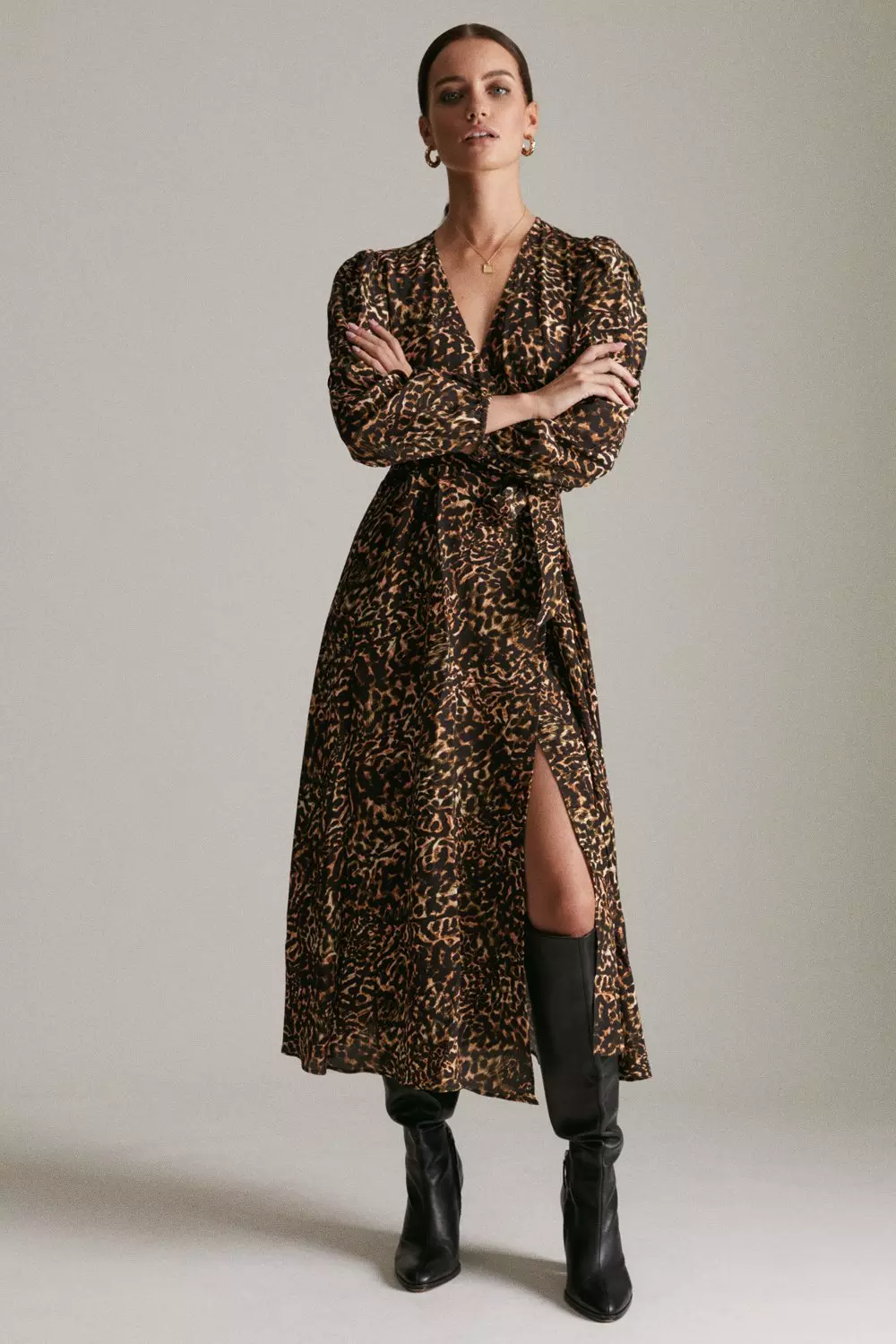 Leopard lace midi dress karen outlet millen