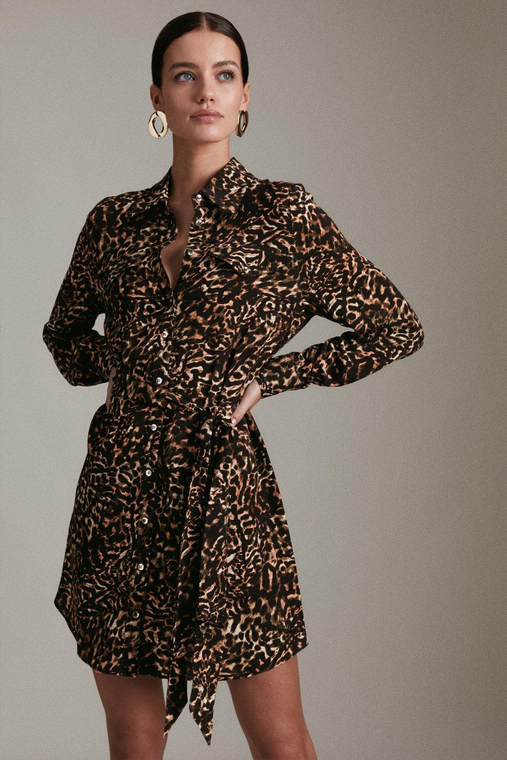 Animal print discount shirt dress next