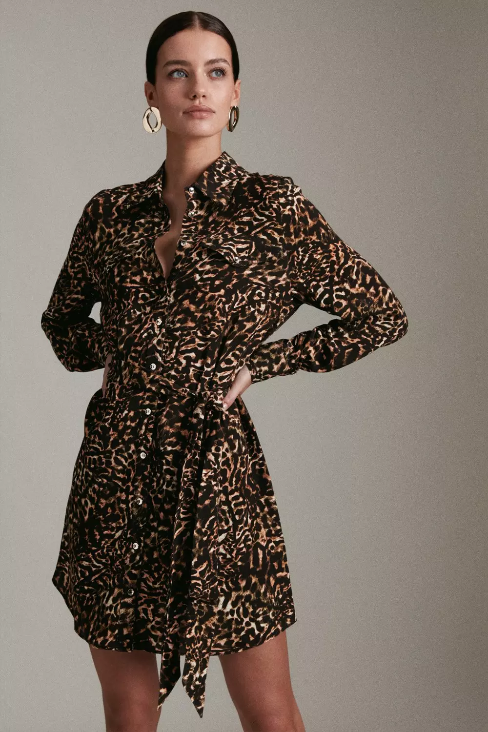 Shirt dress cheap animal print